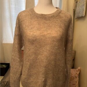 Abercrombie & Fitch Women's Tan Crew Neck Sweater